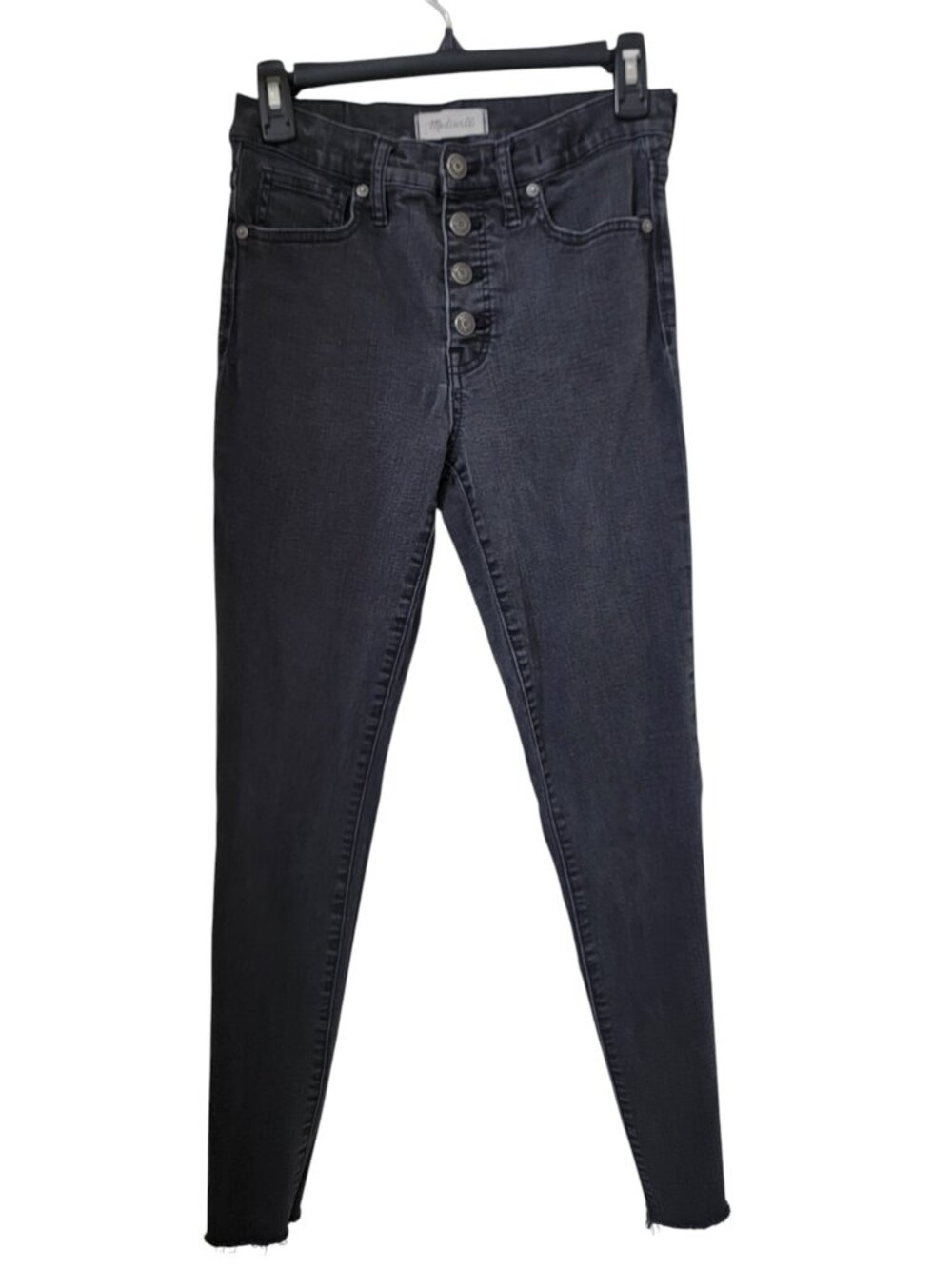 Madewell Size 28 Tall (28T) Washed Black 9" High Rise Skinny Denim jeans